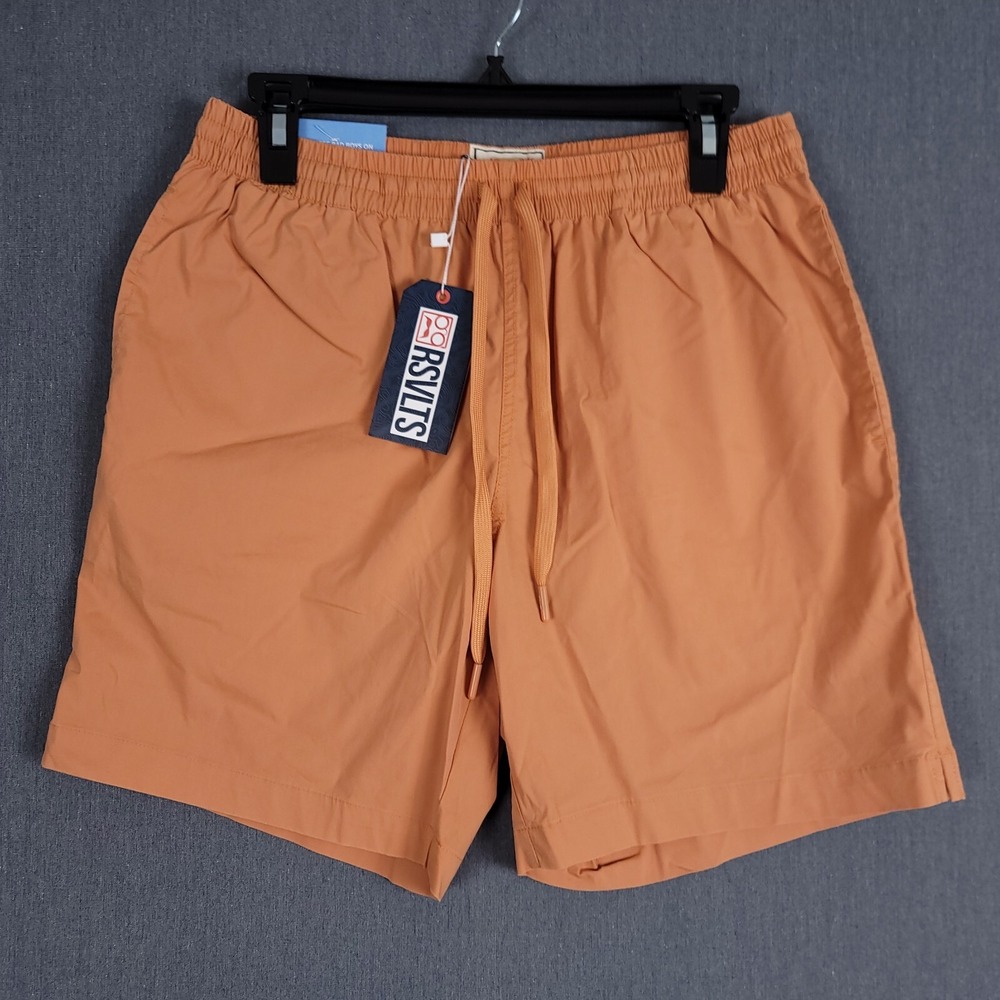 RSVLTS Hybrid Shorts‎ Mens Small Orange Sand Cottonstretch Unlined Swim Trunks